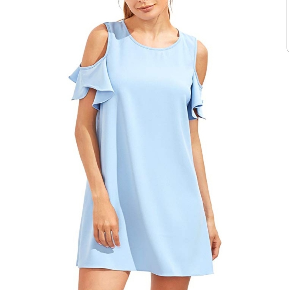 Cold Should Ruffle Sleeve Shirt Dress
